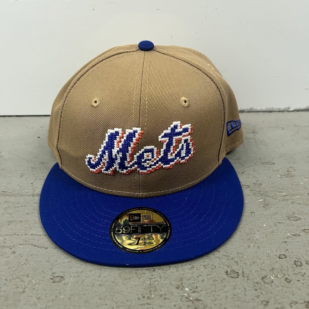New Era New York Mets NY 8 Bit Pixels Logo New Era‎ Fitted Hat Cap 59fifty 7 1/2